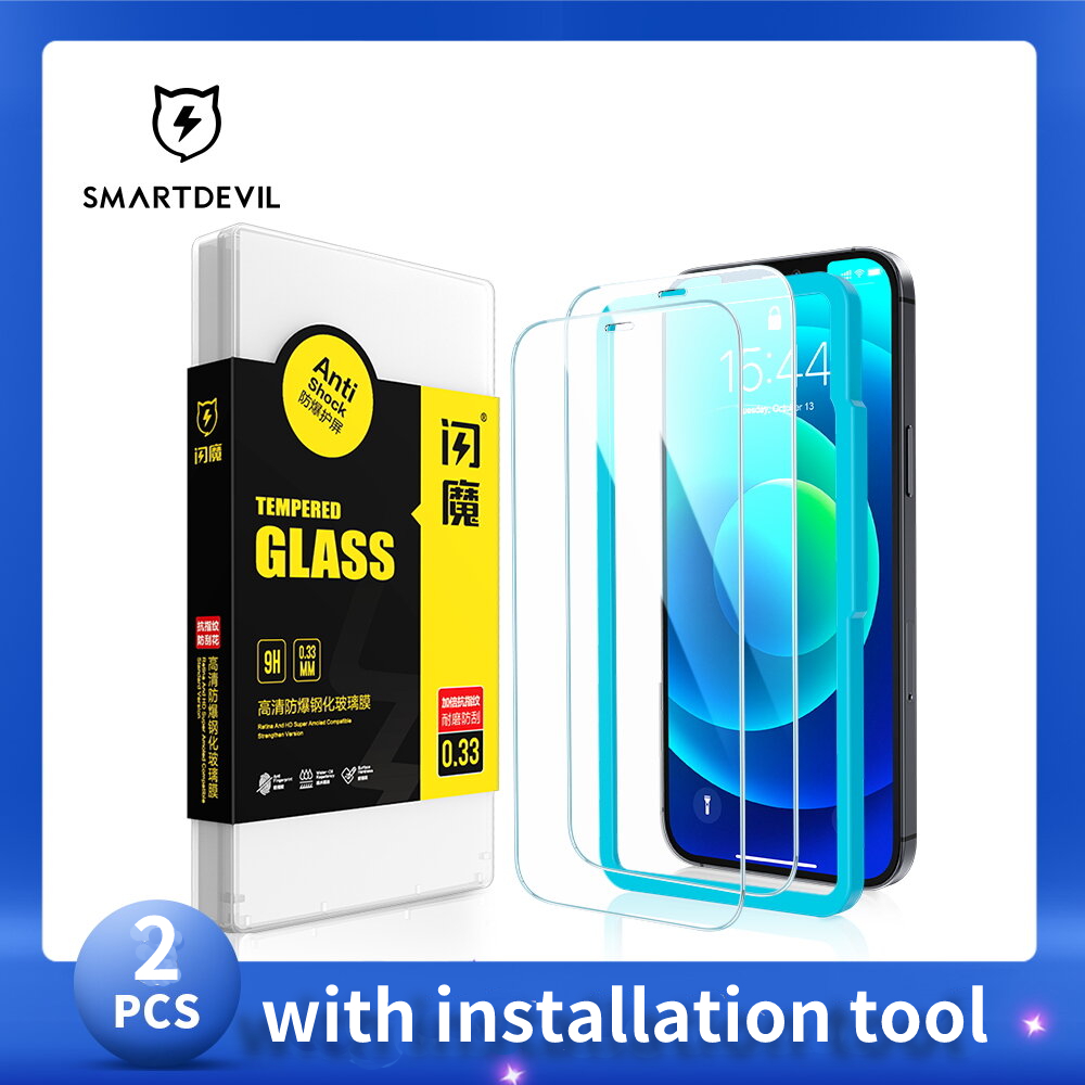IPhone 13 Pro max 12 11 용 SmartDevil Screen Protector iPhone X XS 용 지문 방지 HD 투명 강화 유리 보호 필름